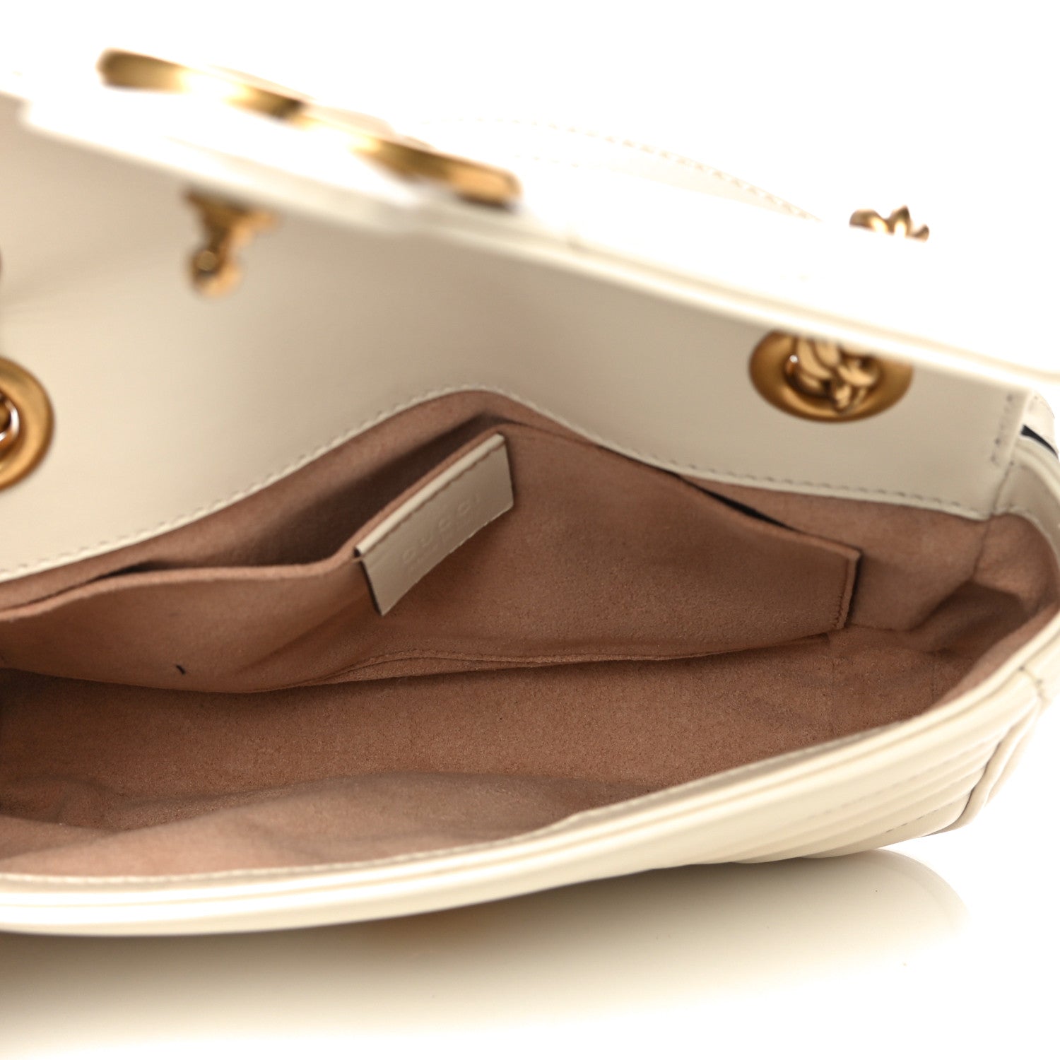 Gucci Calfskin Matelasse Mini GG Marmont Shoulder Bag White 4 of 21