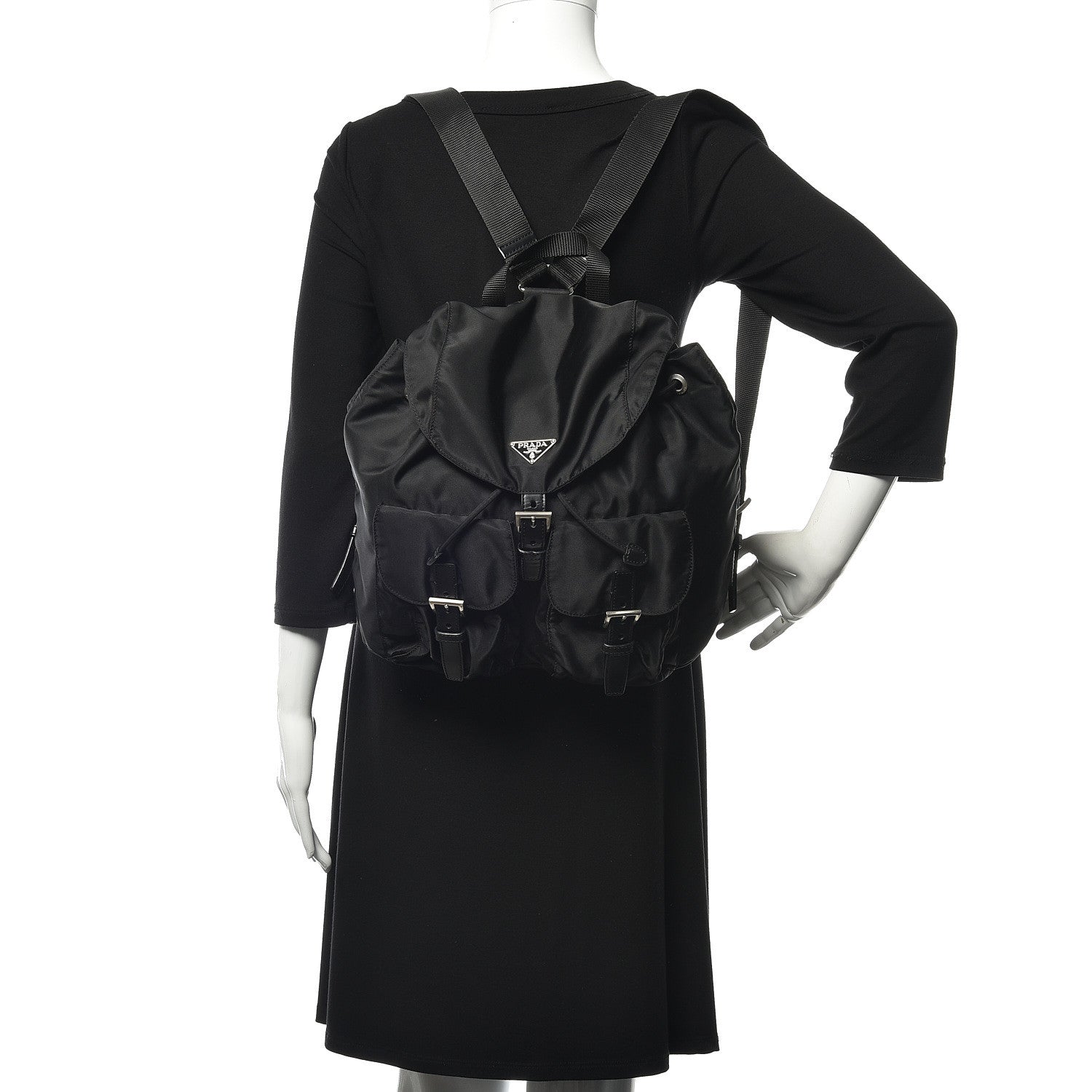 Prada Nylon Vela Medium Backpack Black 2 of 10