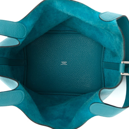 Hermes Taurillon Clemence Picotin Lock 22 MM Turquoise 5 of 10