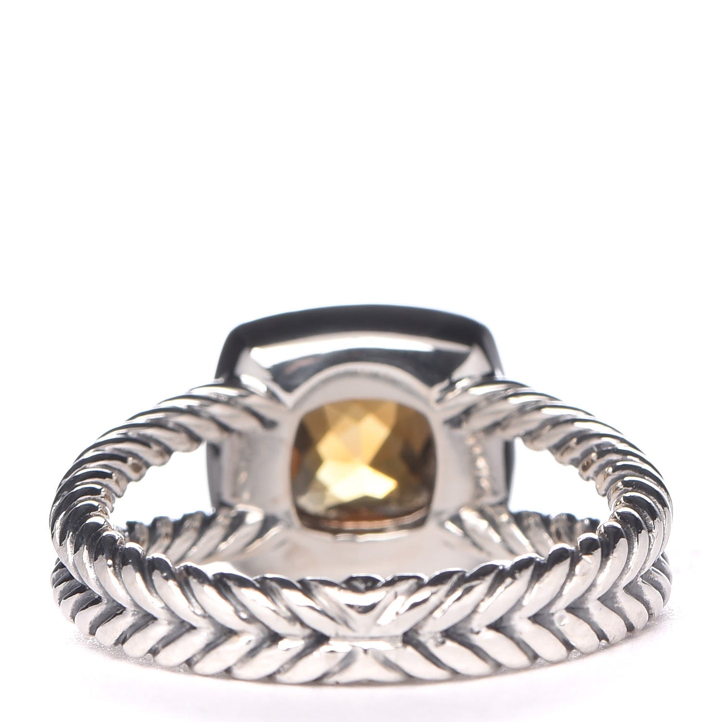 Sterling Silver Diamond Citrine 7mm Petite Albion Ring 56 7.75