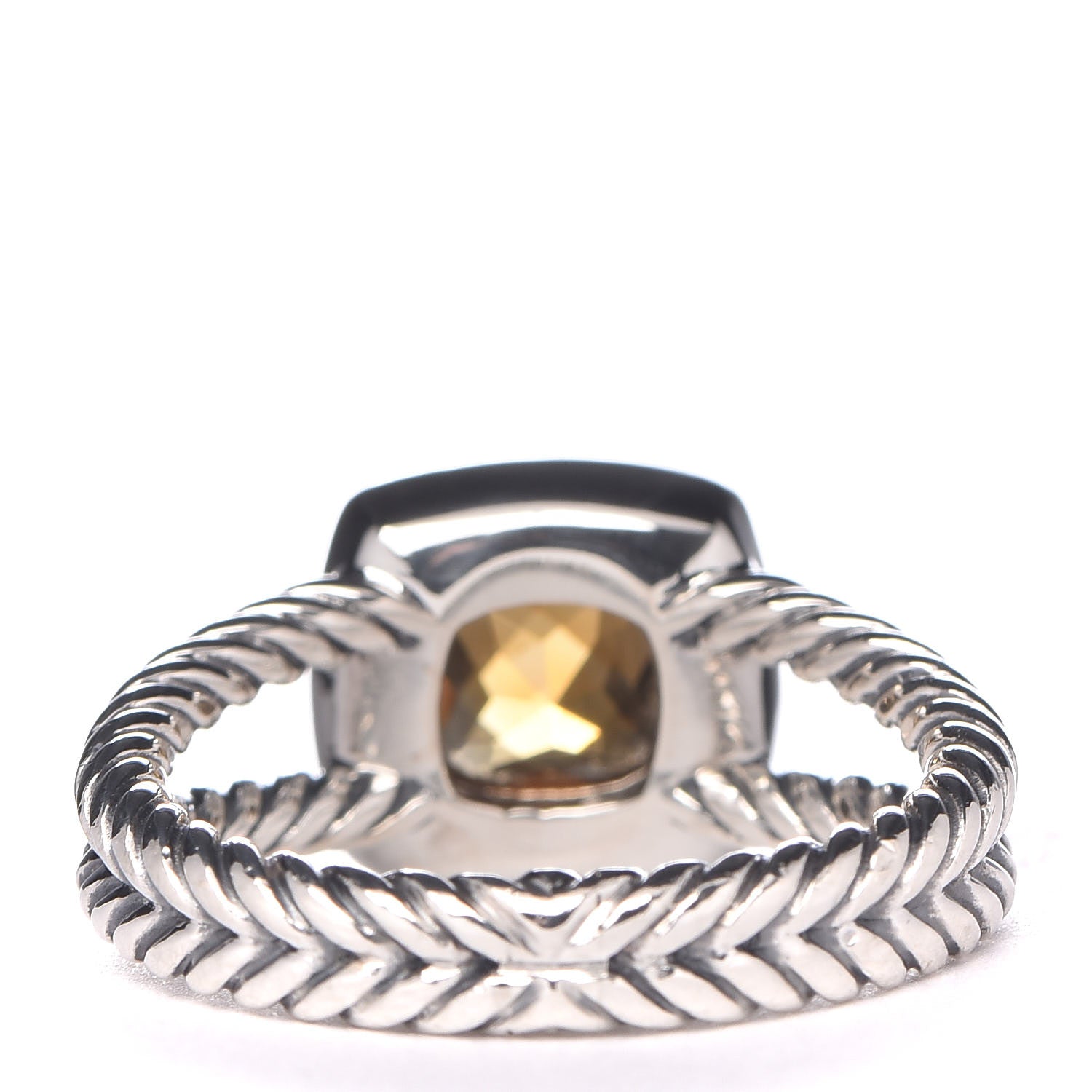 David Yurman Sterling Silver Diamond Citrine 7mm Petite Albion Ring 56 7.75 4 of 5