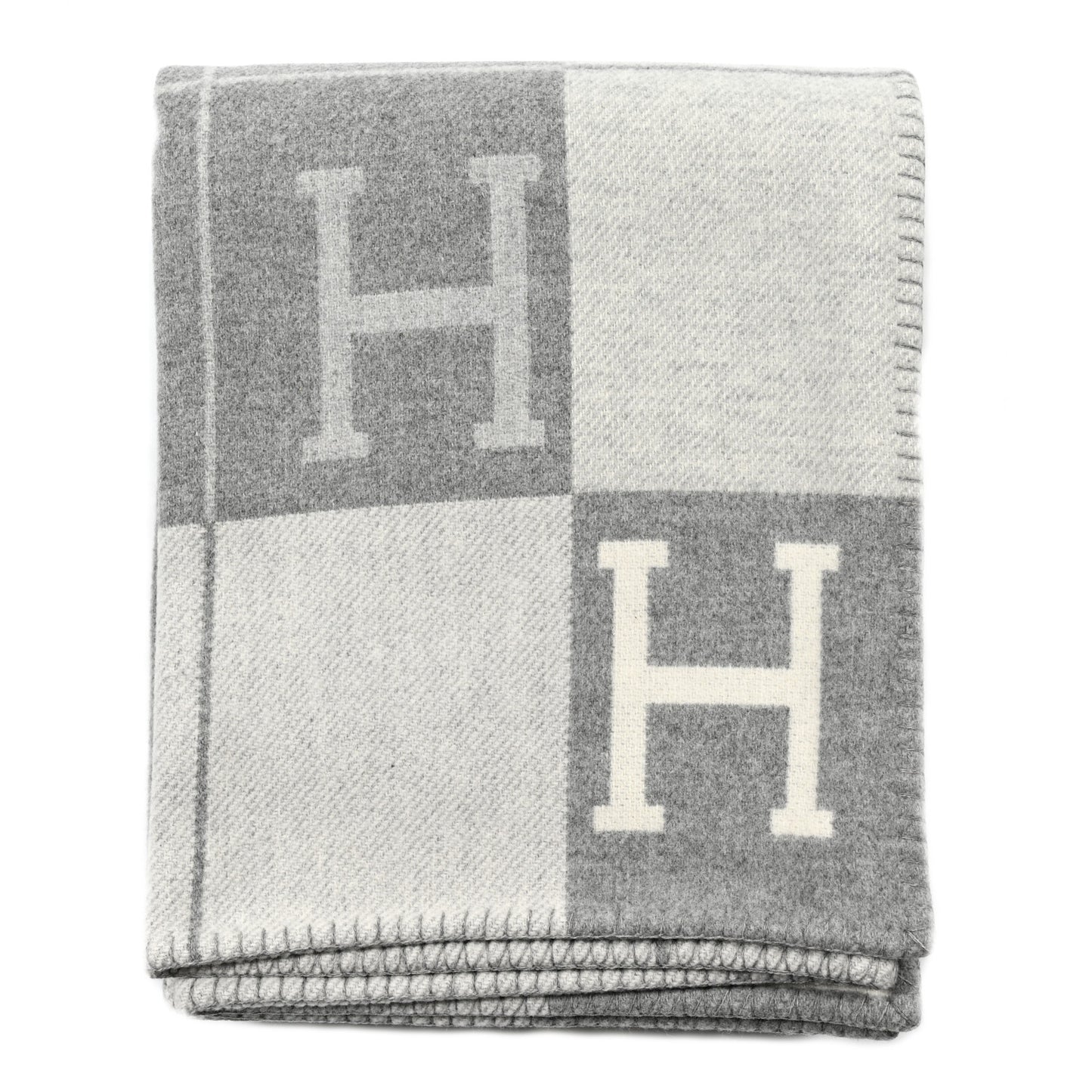 Wool Cashmere Avalon III Blanket Ecru Gris Clair