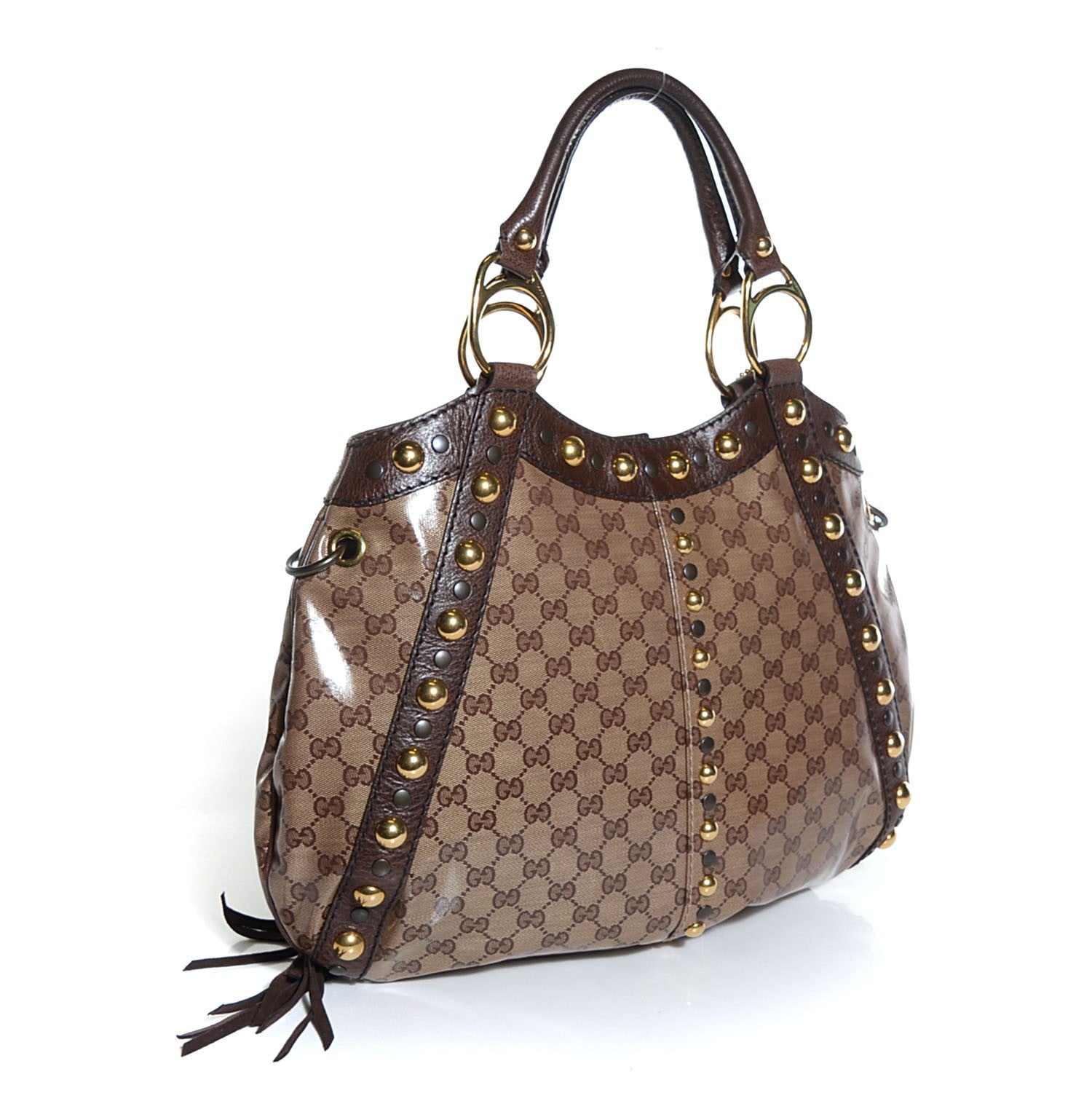 Gucci Crystal Monogram Babouska Shoulder Bag Brown 3 of 7