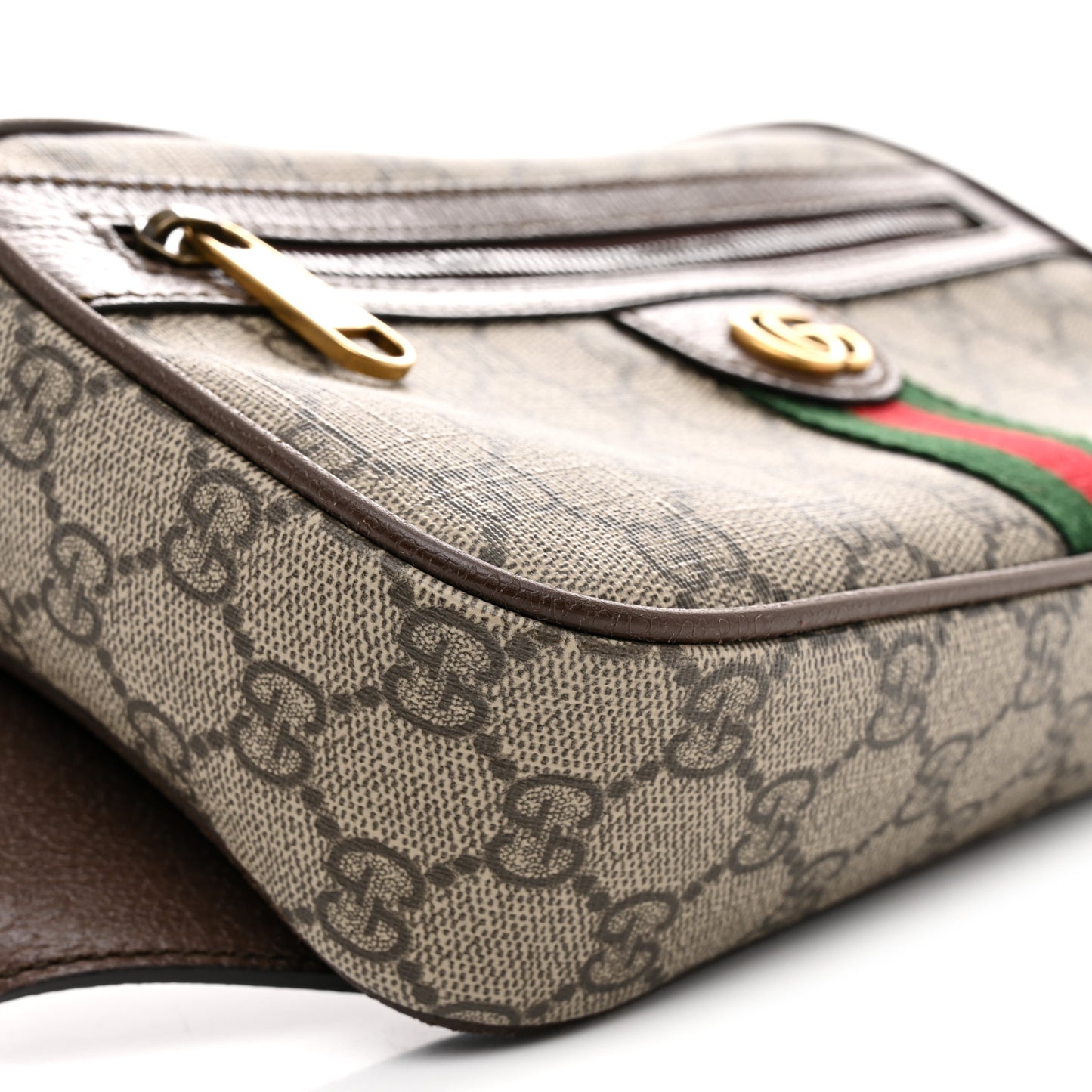 Soft GG Supreme Monogram Medium Ophidia Belt Bag Dark Brown