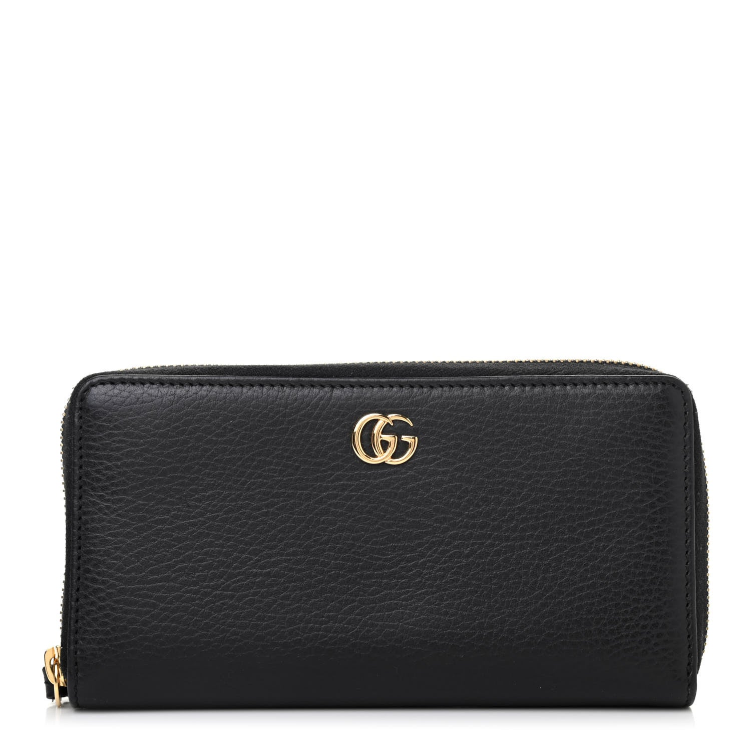 Gucci Dollar Calfskin GG Marmont Zip Around Wallet Black 1 of 4