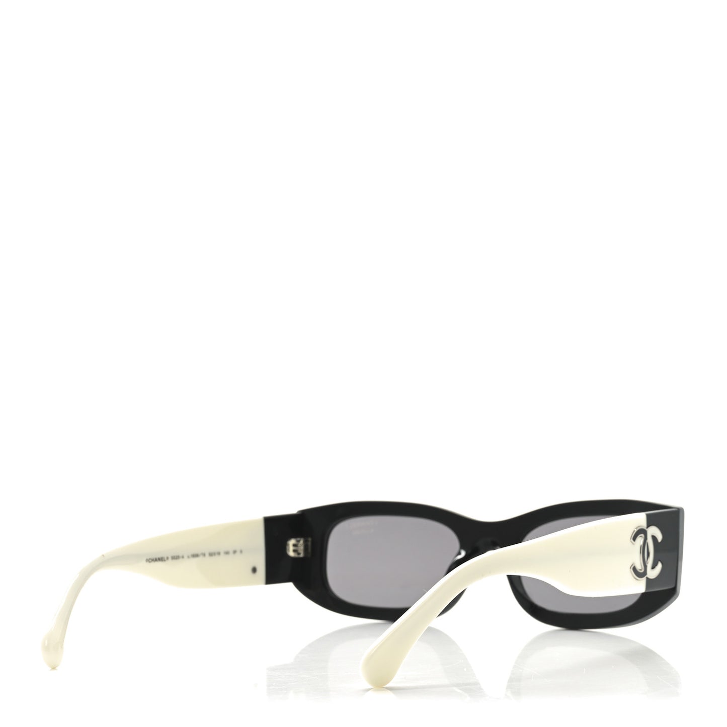 Acetate Polarized Rectangle Sunglasses 5525-A Black White