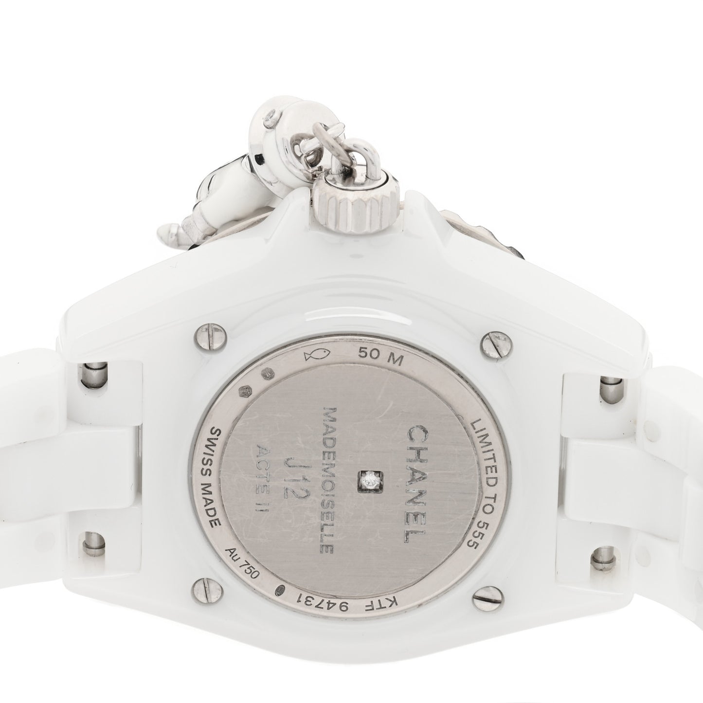 18K White Gold Ceramic Diamond 33mm J12 Limited Edition Mademoiselle Charm Quartz Watch White