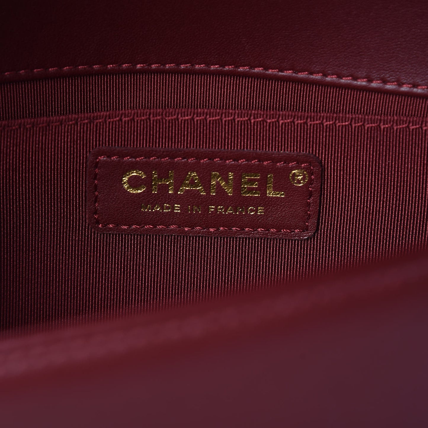 Lambskin Quilted Medium Boy Flap Dark Red