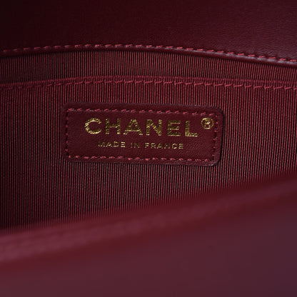Chanel Lambskin Quilted Medium Boy Flap Dark Red 6 of 7