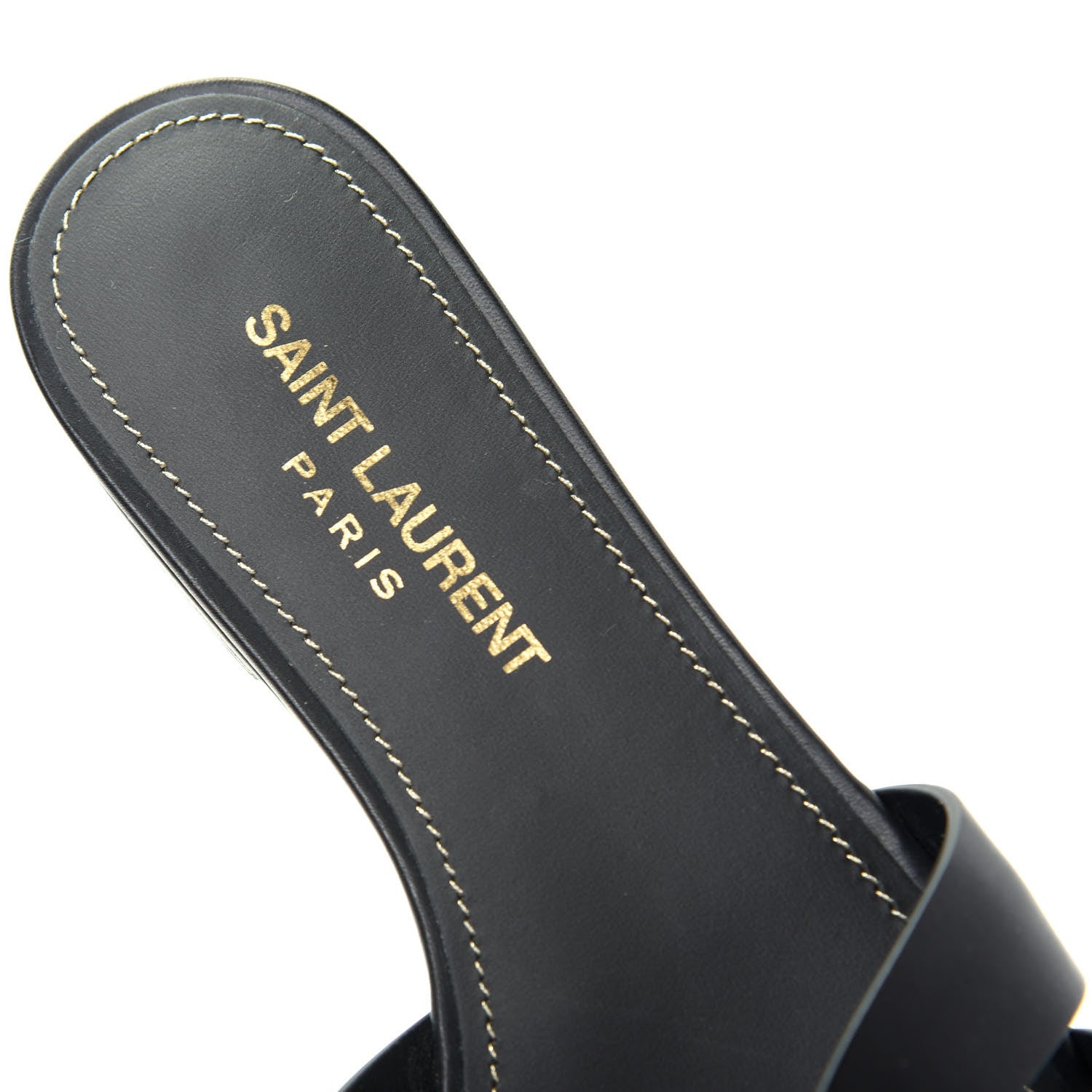 Saint Laurent Calfskin Nu Pied 05 Slide Sandals 36 Black 8 of 10