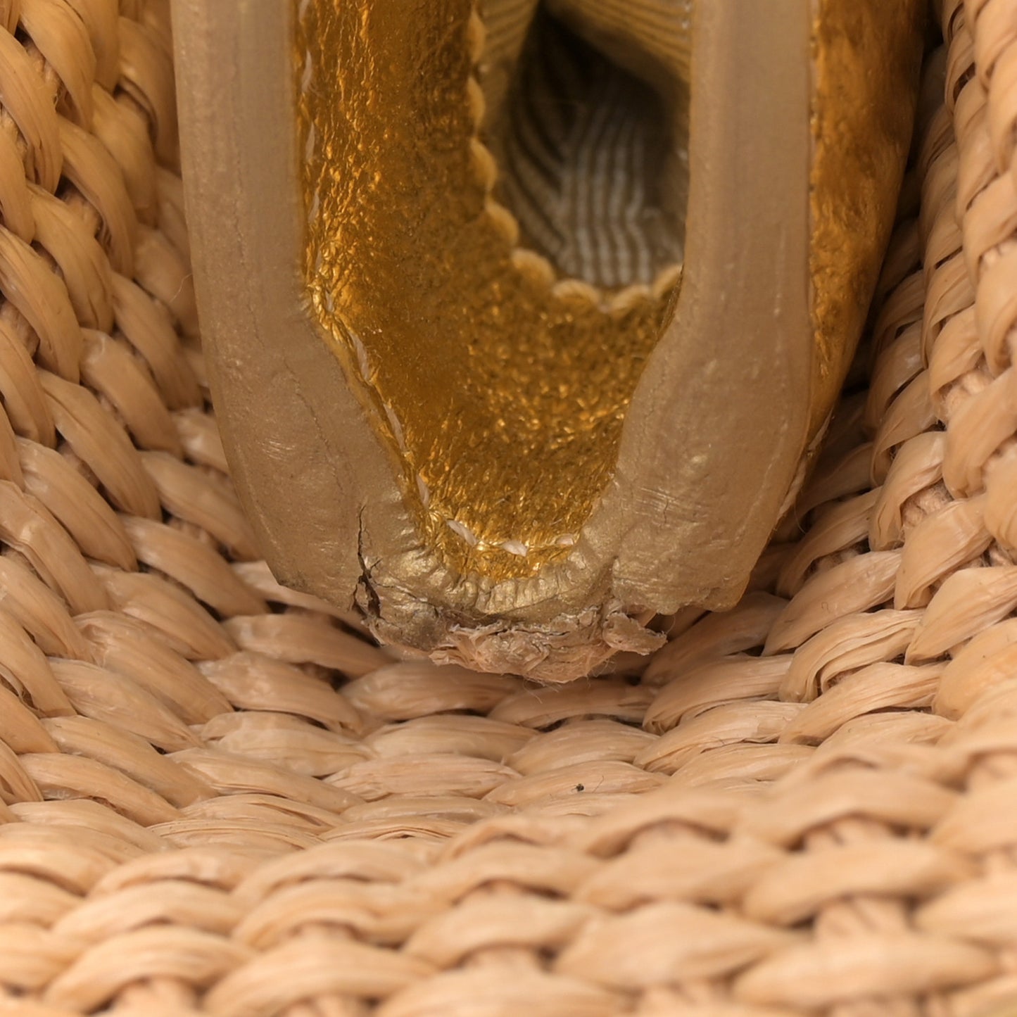 Paglia Cinghiale Frame Tote Naturale Oro