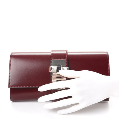 Hermes Tadelakt Medor 23 Clutch Rouge H 2 of 8