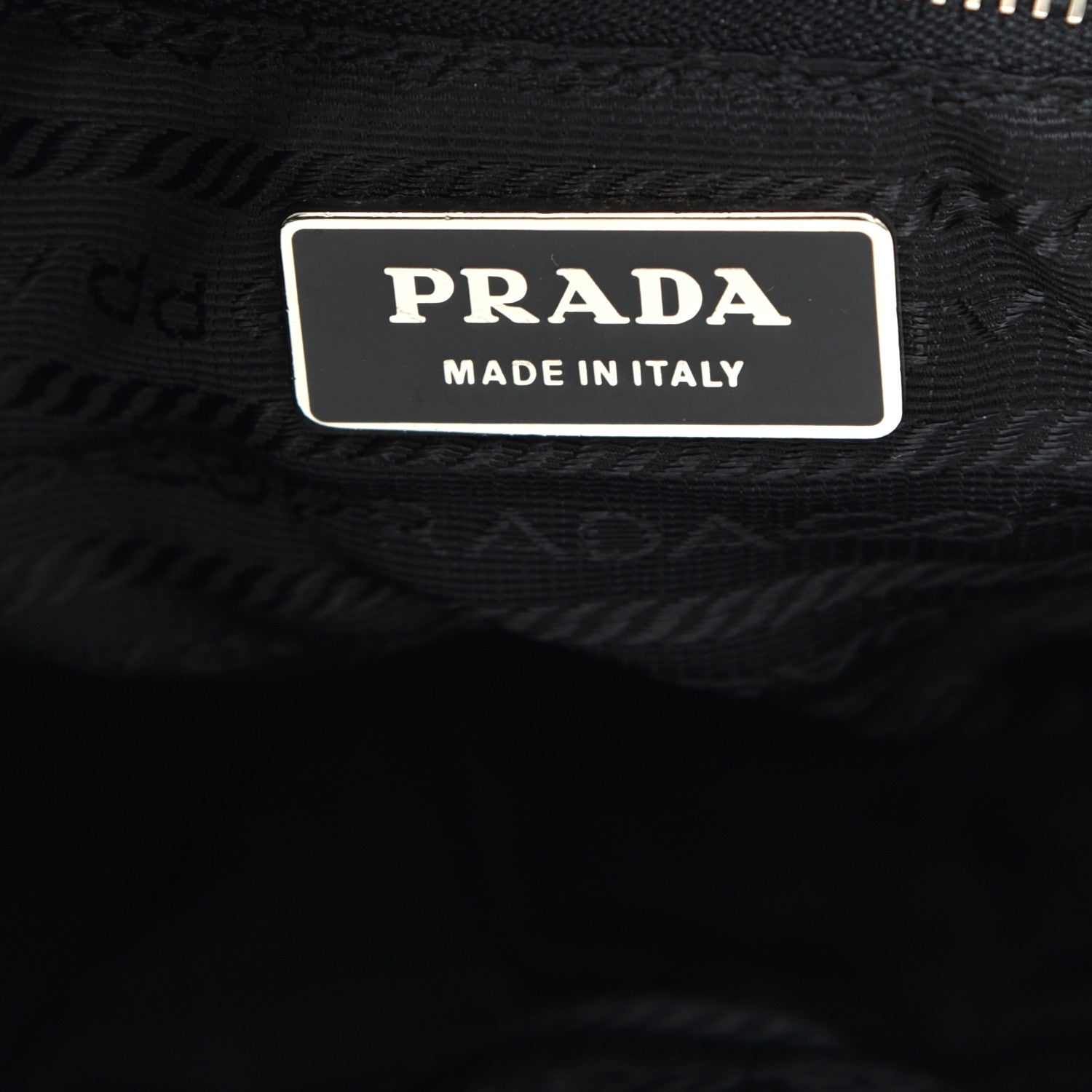 Prada Tessuto Nylon Vitello Daino Hobo Black 6 of 8