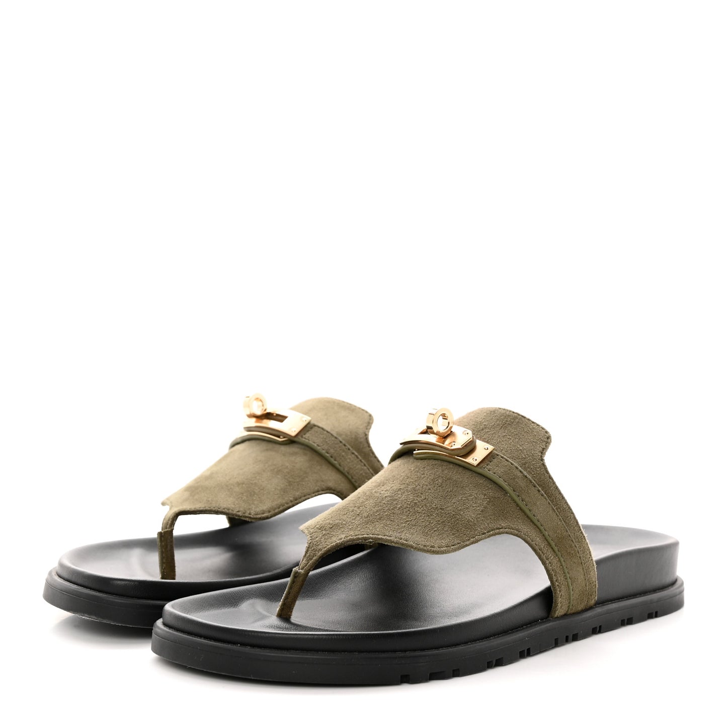 Suede Goatskin Womens Empire Sandals 37 Vert Toundra