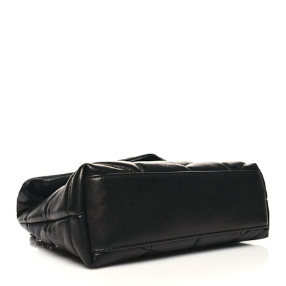 Saint Laurent Lambskin Quilted Toy Loulou Puffer Monogram Chain Satchel Black 4 of 11