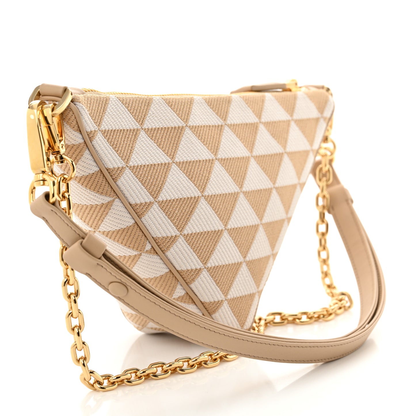 Jacquard Triangolo Symbole Embroidered Mini Triangle Bag Corda Talco