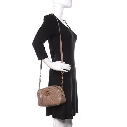 Gucci Calfskin Matelasse Small GG Marmont Chain Shoulder Bag Porcelain Rose 2 of 11