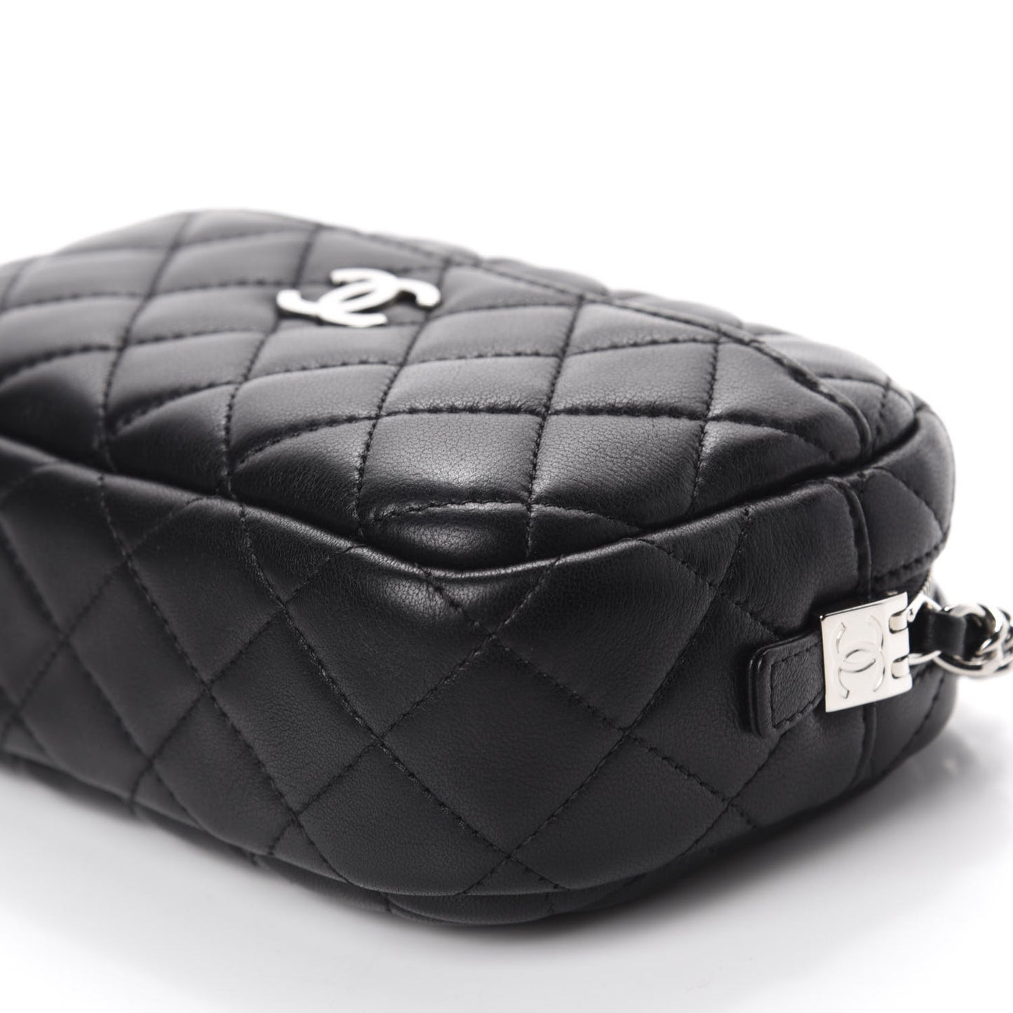 Lambskin Quilted Small Timeless Camera Case Black
