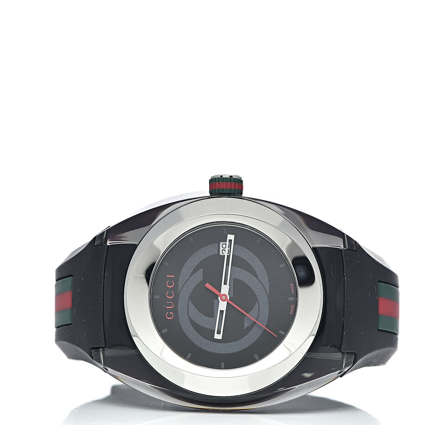 Stainless Steel Rubber 46mm Sync Web Quartz Watch Black