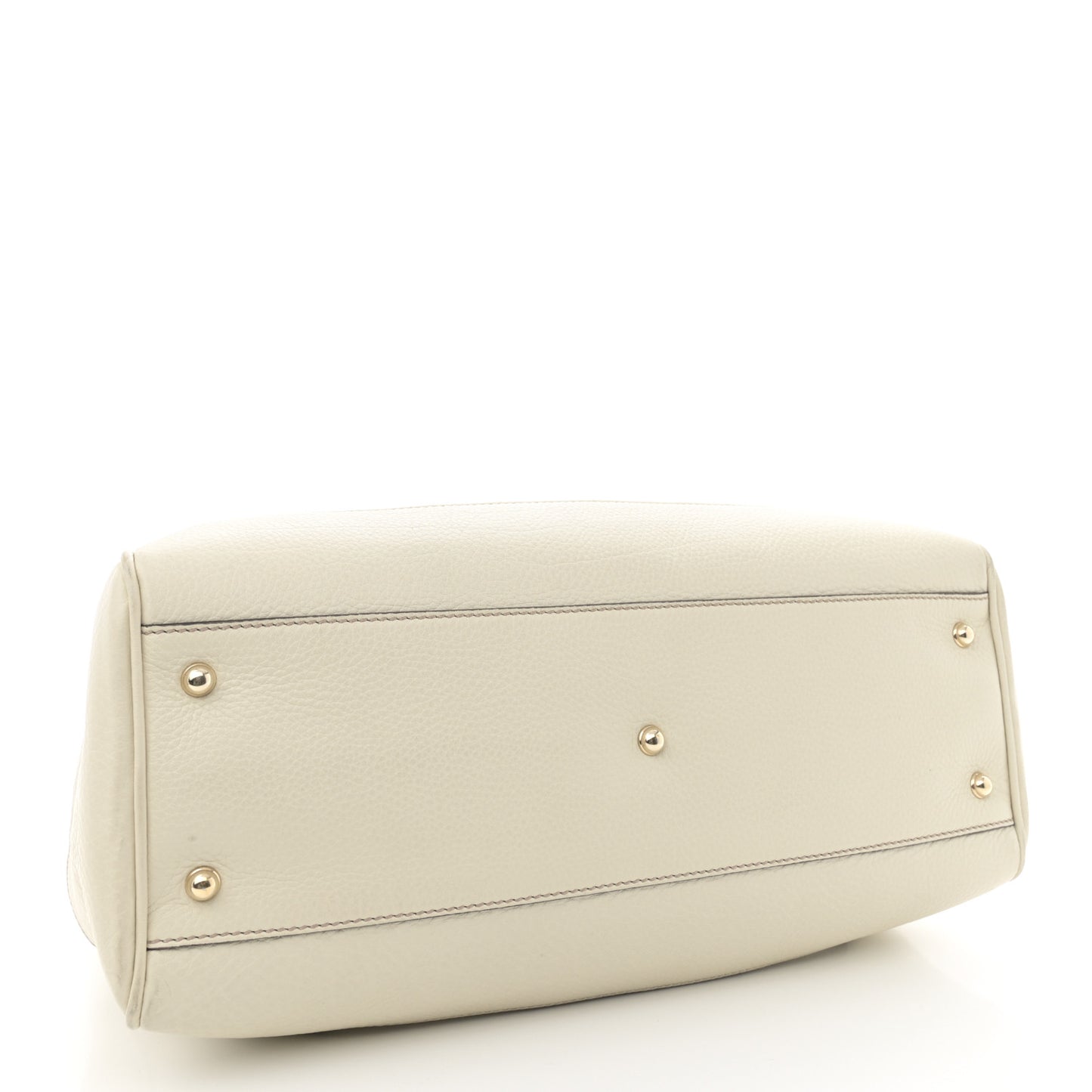 Grained Calfskin Medium Diana Bamboo Top Handle Tote Ivory