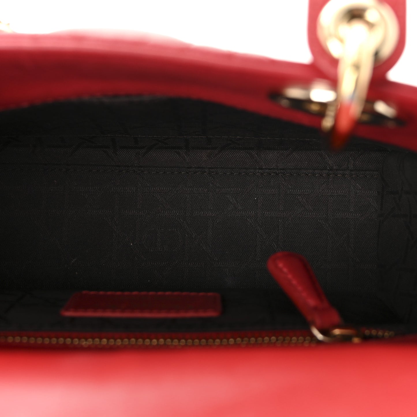 Lambskin Cannage Small Lady Dior Red