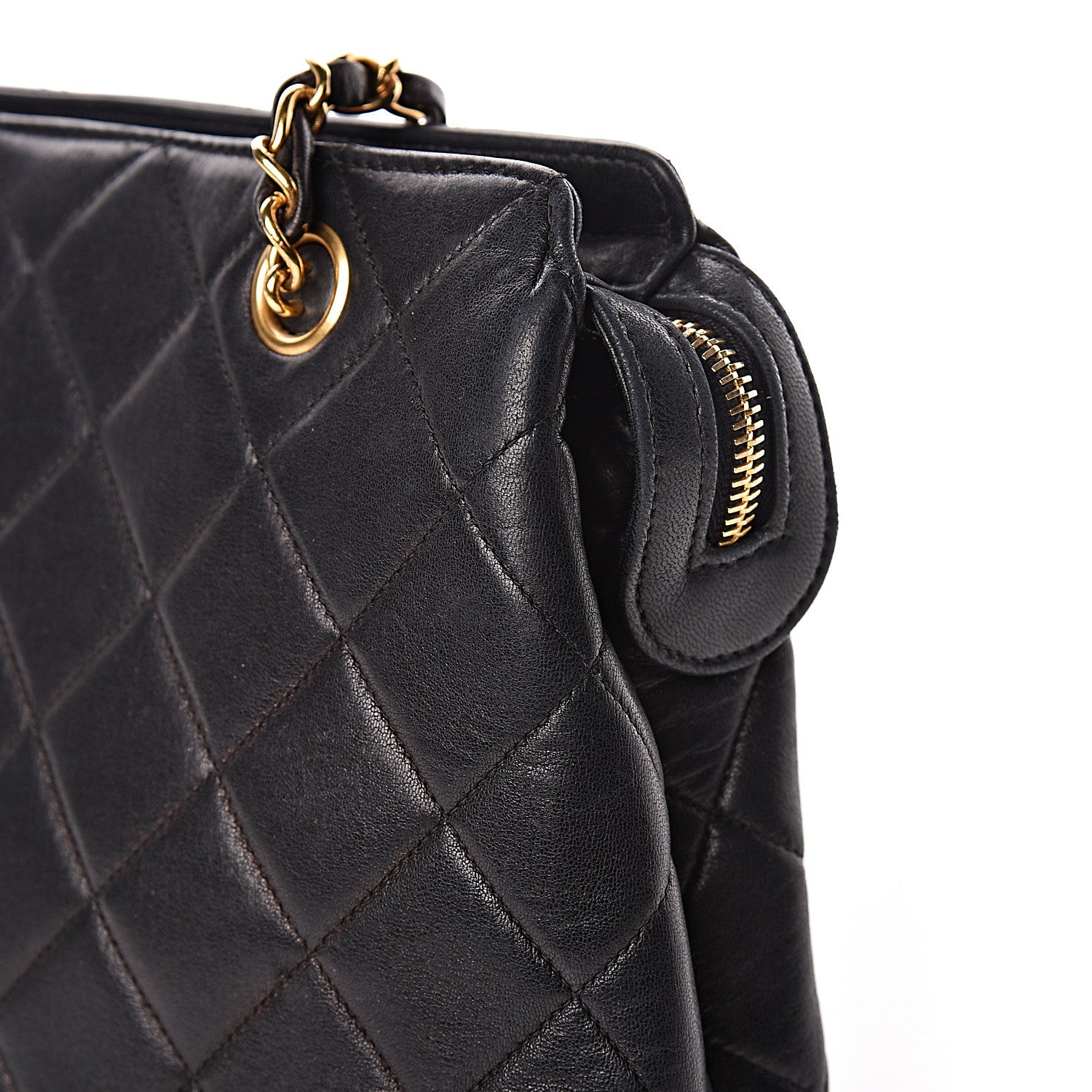 Chanel Lambskin Quilted Shoulder Bag Black 12 of 13