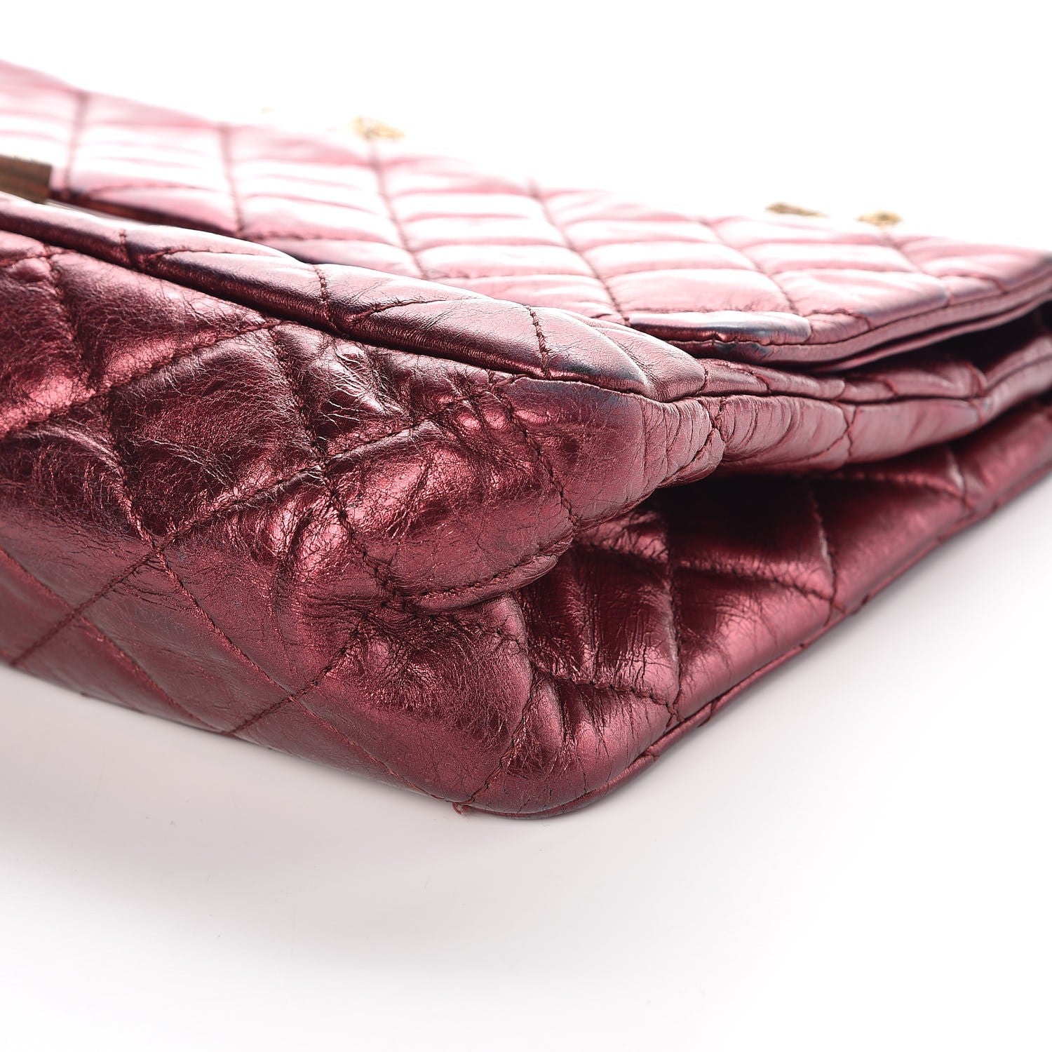 Chanel Metallic Aged Calfskin Quilted 2.55 Reissue 227 Flap Dark Red 9 of 14