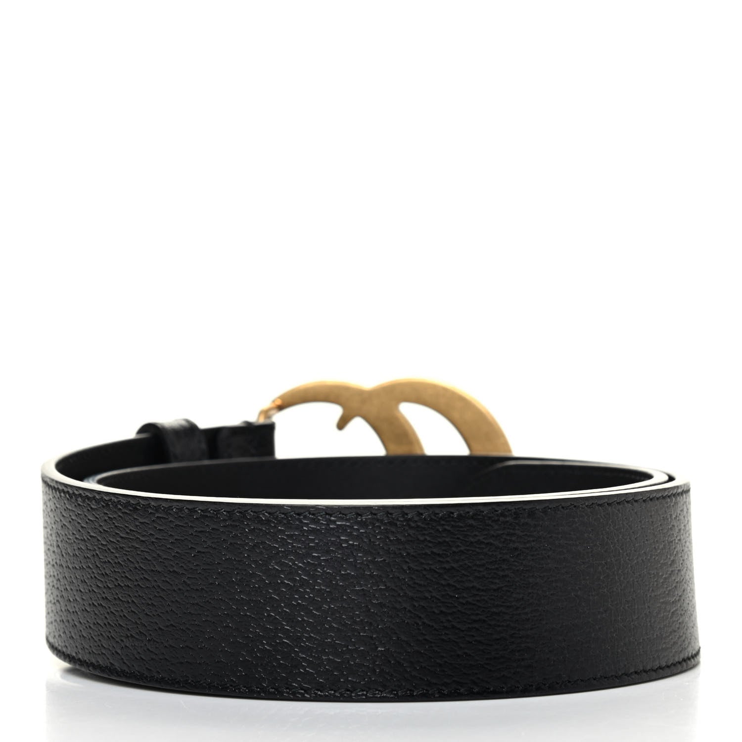 Gucci Textured Dollar Calfskin Double G 40mm Belt 70 28 Black 2 of 4