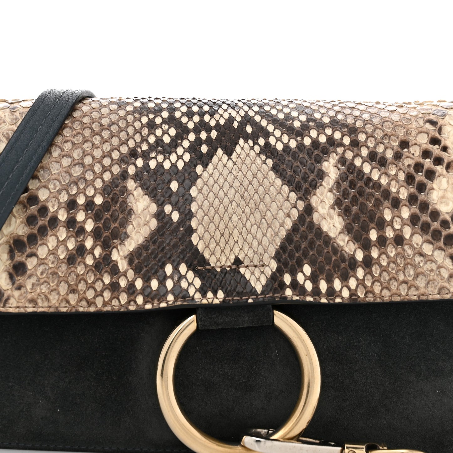 Snakeskin Calfskin Small Faye Shoulder Bag Blue