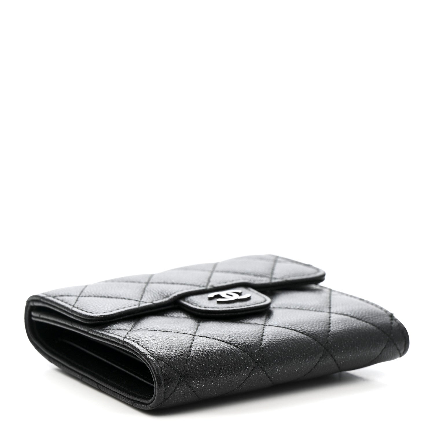 Chanel Iridescent Caviar Quilted Compact Flap Wallet Black 4 of 11
