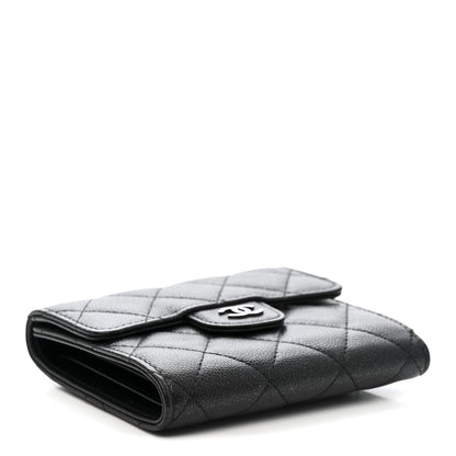Chanel Iridescent Caviar Quilted Compact Flap Wallet Black 4 of 11