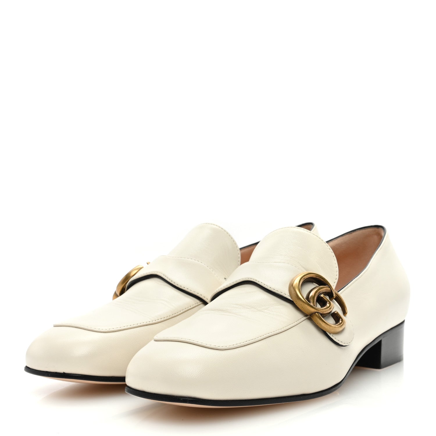 Gucci Malaga Kid Womens GG Marmont Loafers 38 Mystic White 2 of 8