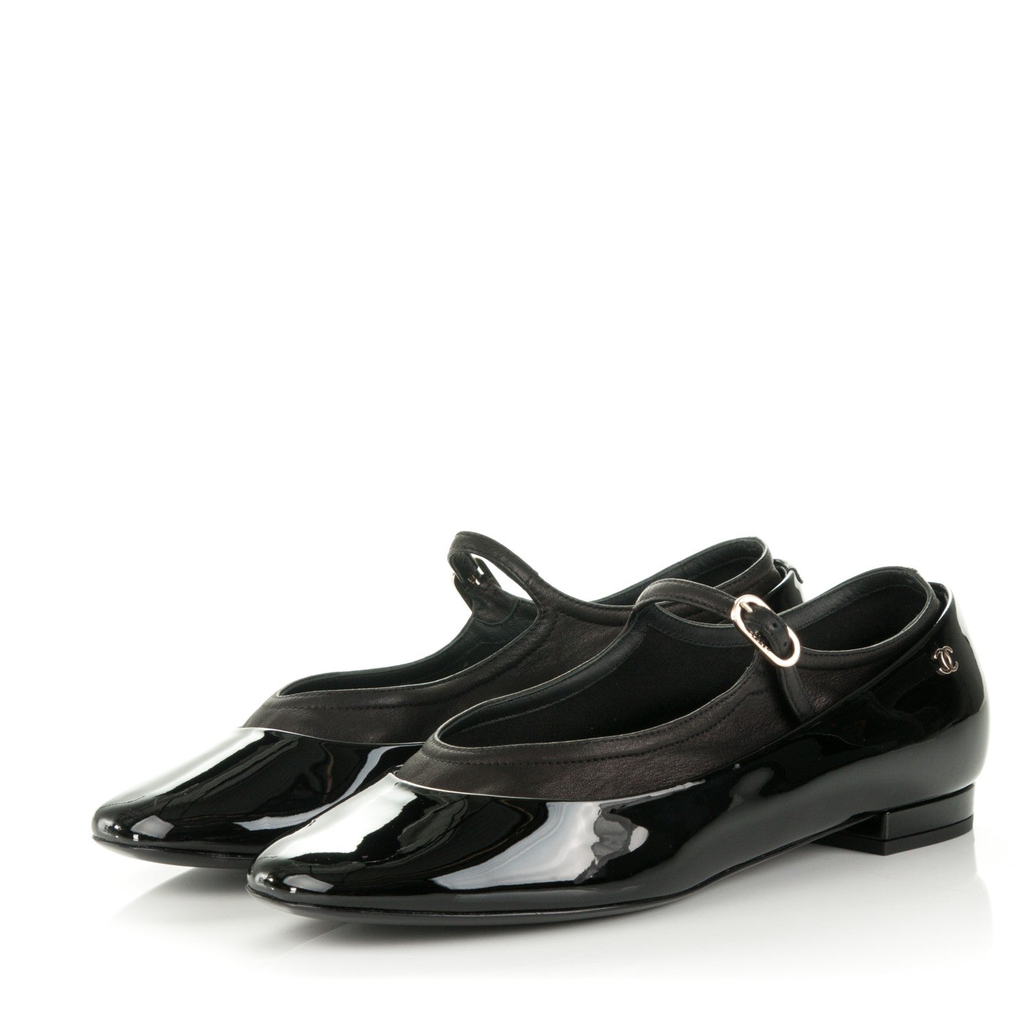 Chanel Patent Calfskin Mary Jane Ballerina Flats 39.5 Black 3 of 7