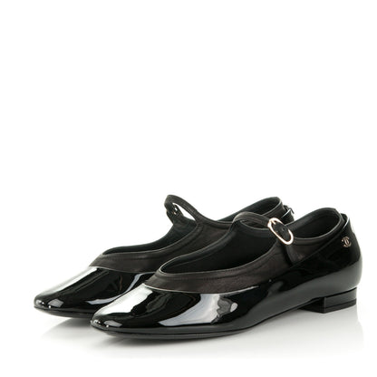 Chanel Patent Calfskin Mary Jane Ballerina Flats 39.5 Black 3 of 7