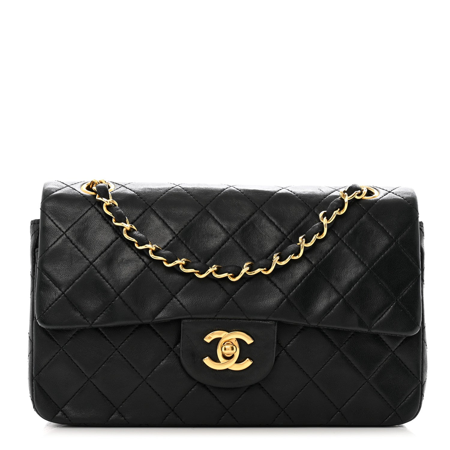 Chanel Lambskin Quilted Small Double Flap Black 1 of 16
