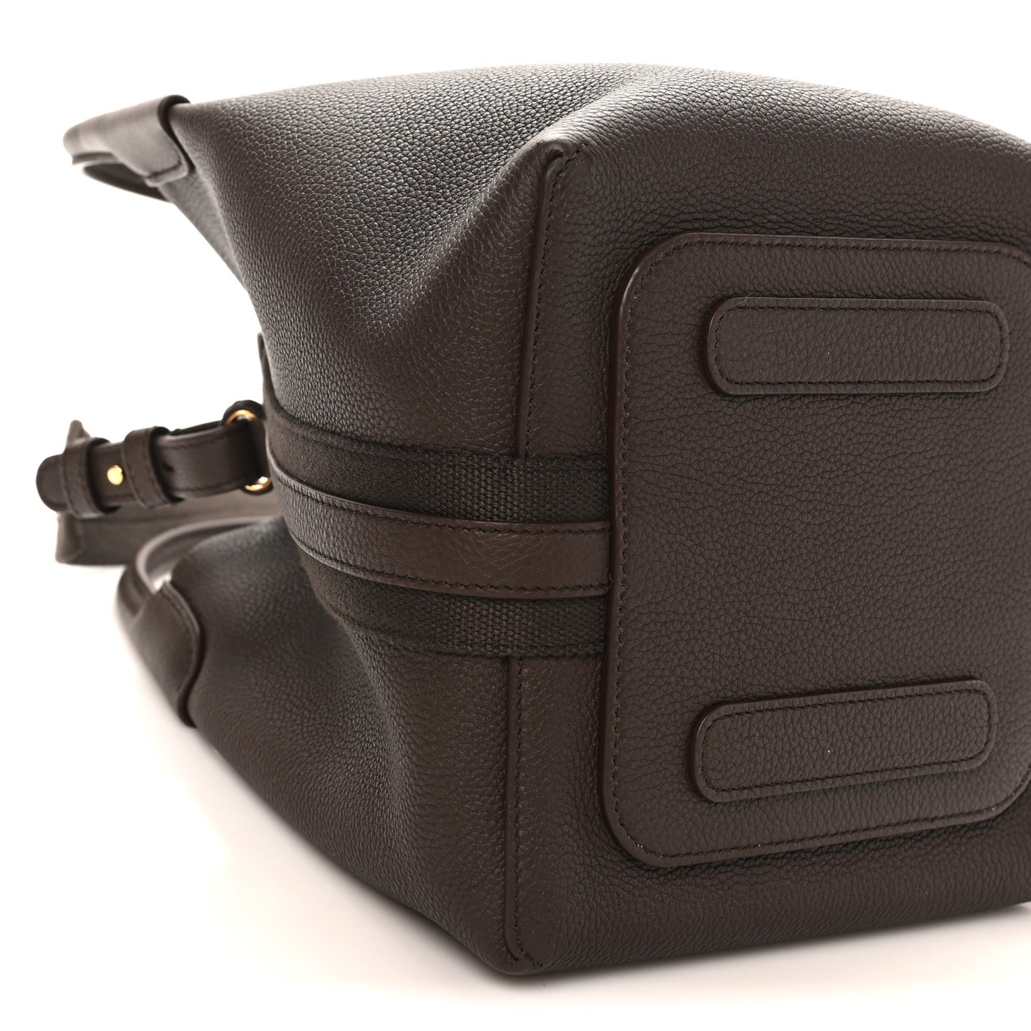 Grained Calfskin Small Bale Bag Dark Brown