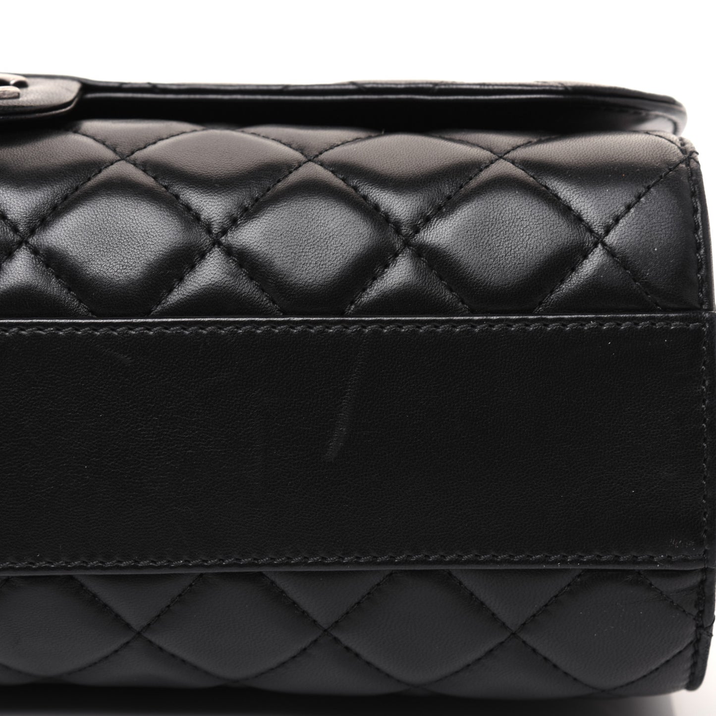 Lambskin Quilted Jumbo Grocery By Chanel Drawstring Shopping Bag Black