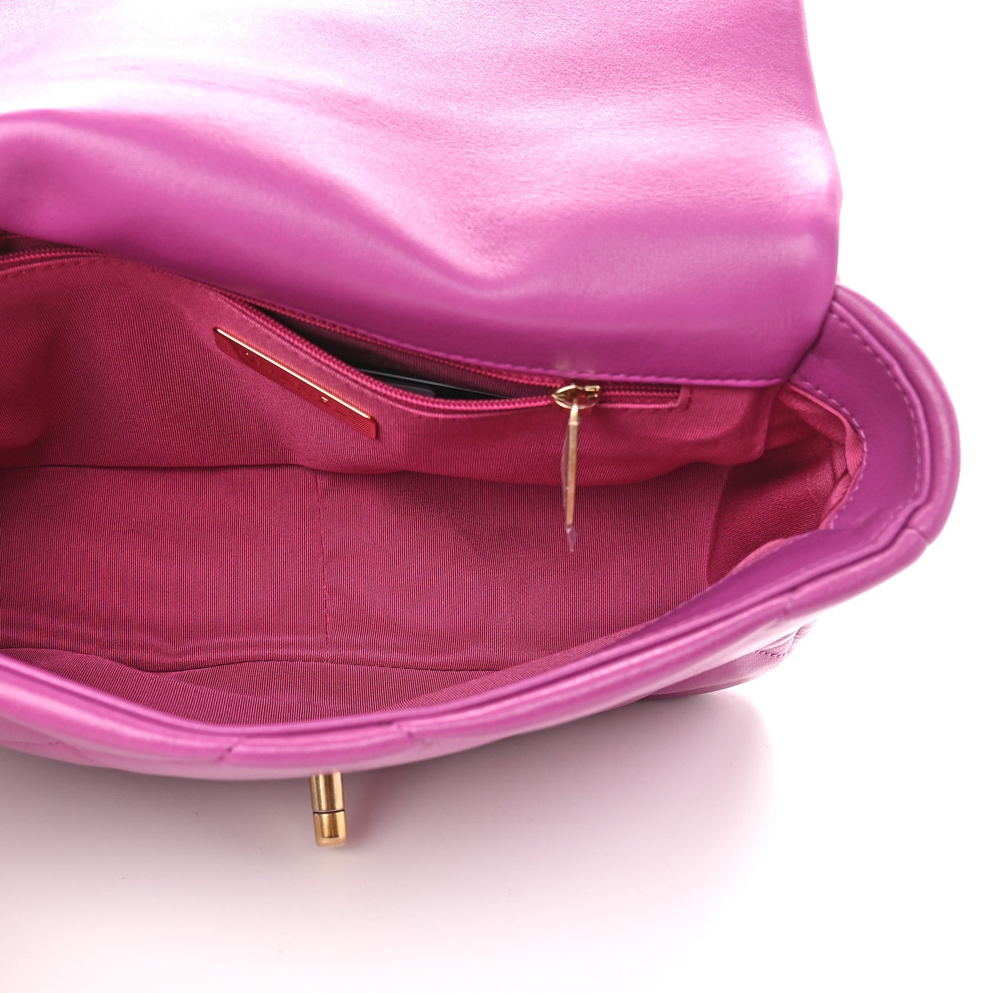 Lambskin Quilted Medium Chanel 19 Flap Purple