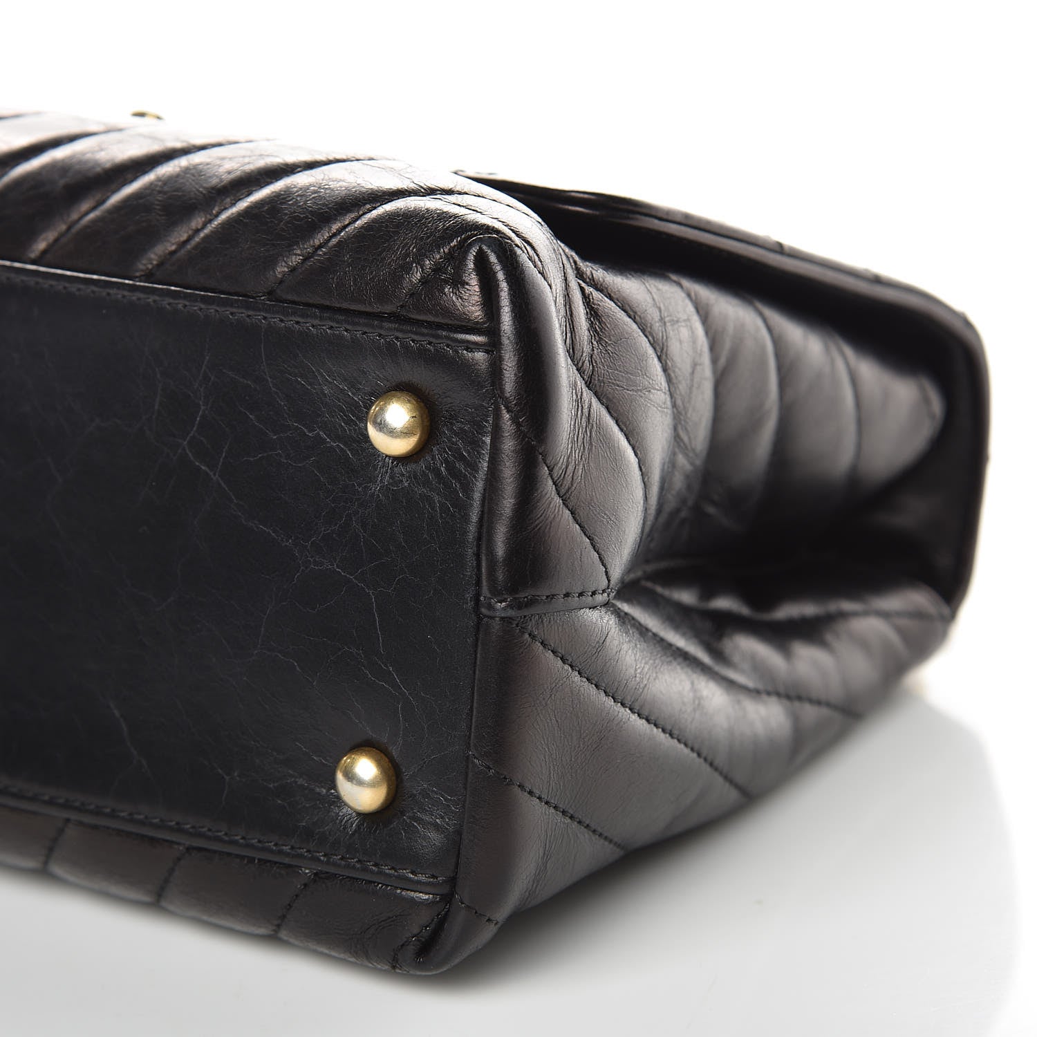 Chanel Calfskin Chevron Quilted Small Coco Handle Flap Black 11 of 11