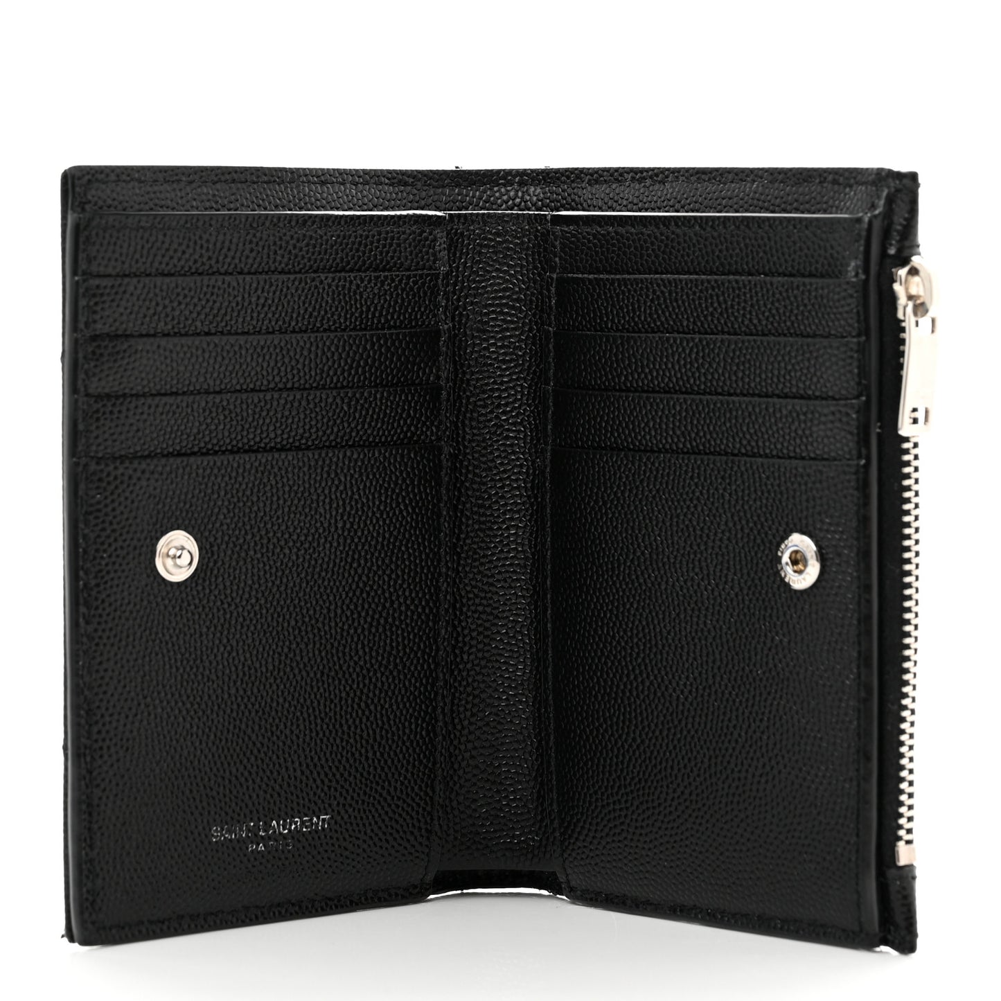 Grain De Poudre Matelasse Chevron Monogram Zipped Two-Part Wallet Black