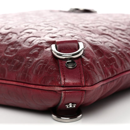 Gucci Calfskin Horsebit Embossed Abbey Messenger Red 10 of 16