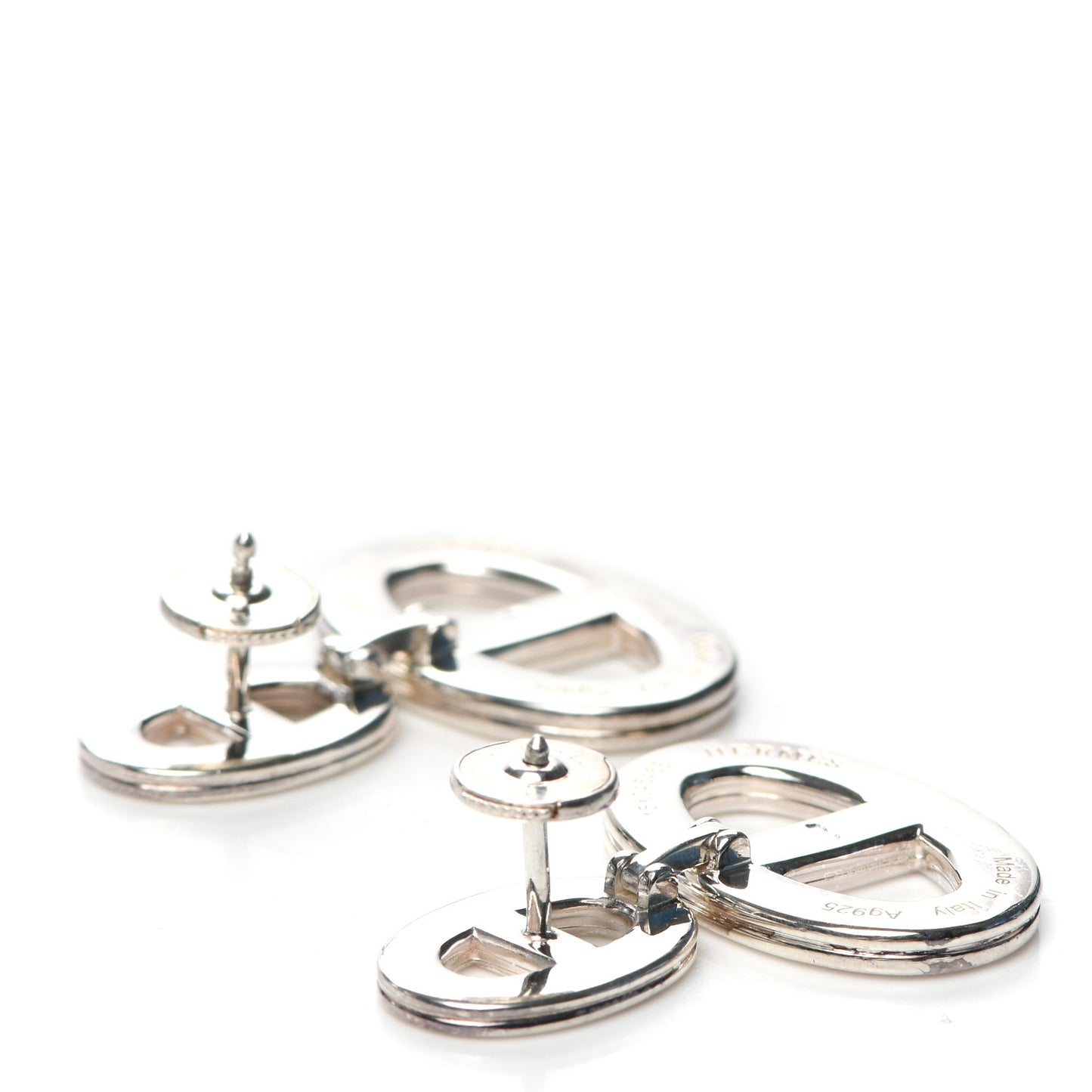Sterling Silver GM Chaine D'Ancre 24 Earrings