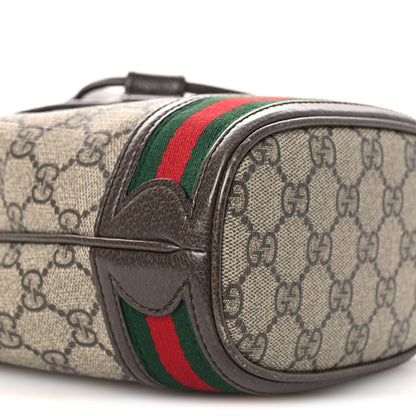 Gucci GG Supreme Monogram Web Mini Ophidia Bucket Bag Brown 8 of 11