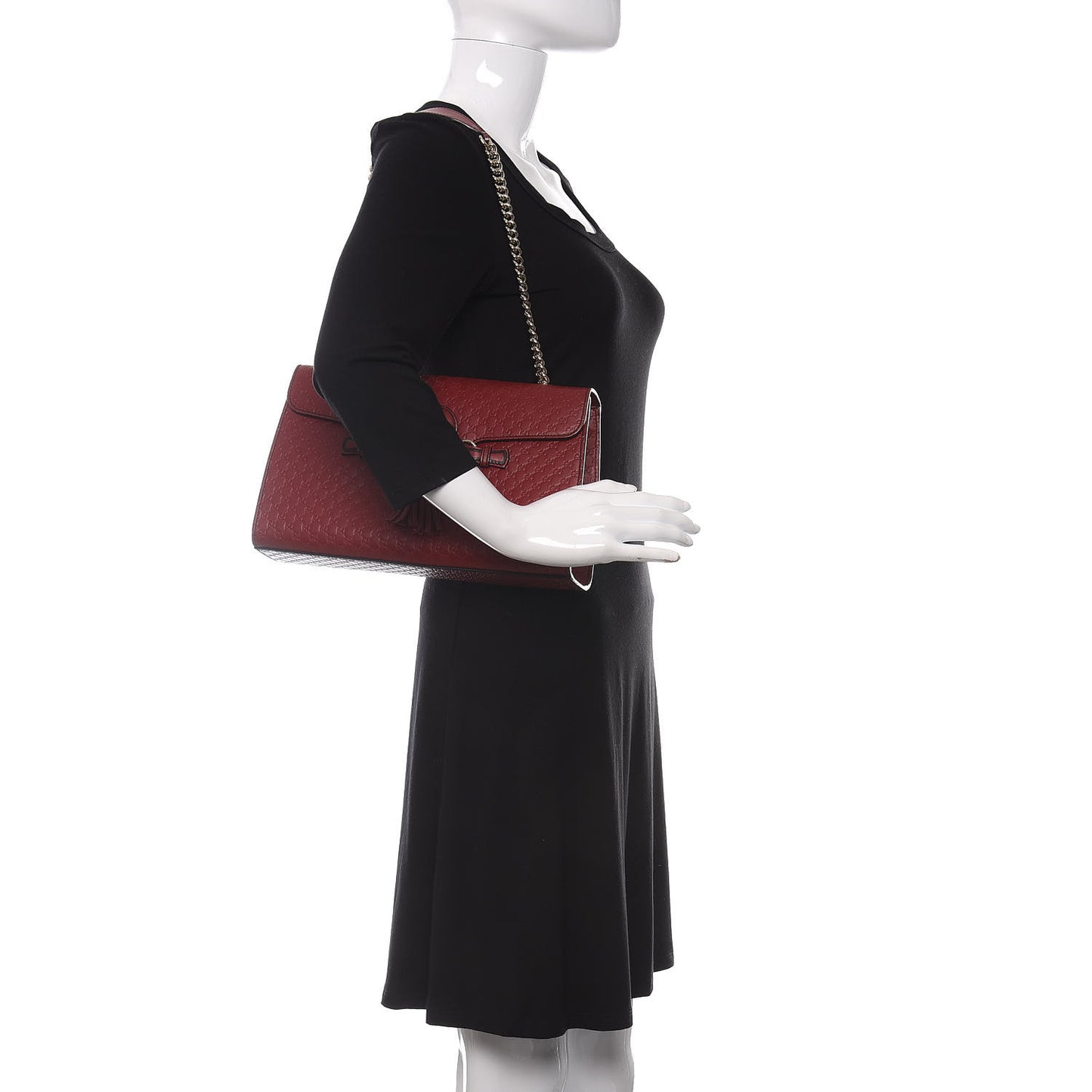 Microguccissima Medium Emily Chain Shoulder Bag Red