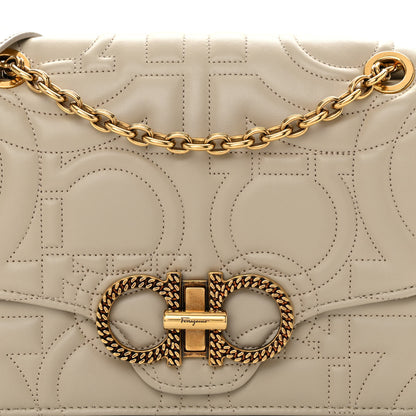 Salvatore Ferragamo Calfskin Quilted Gancini Flap Bag Peony 8 of 11