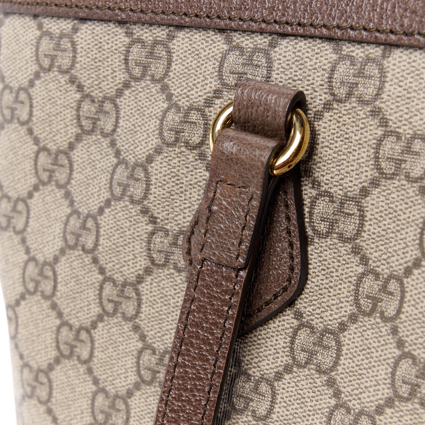 GG Supreme Monogram Medium Ophidia Shopping Tote Brown