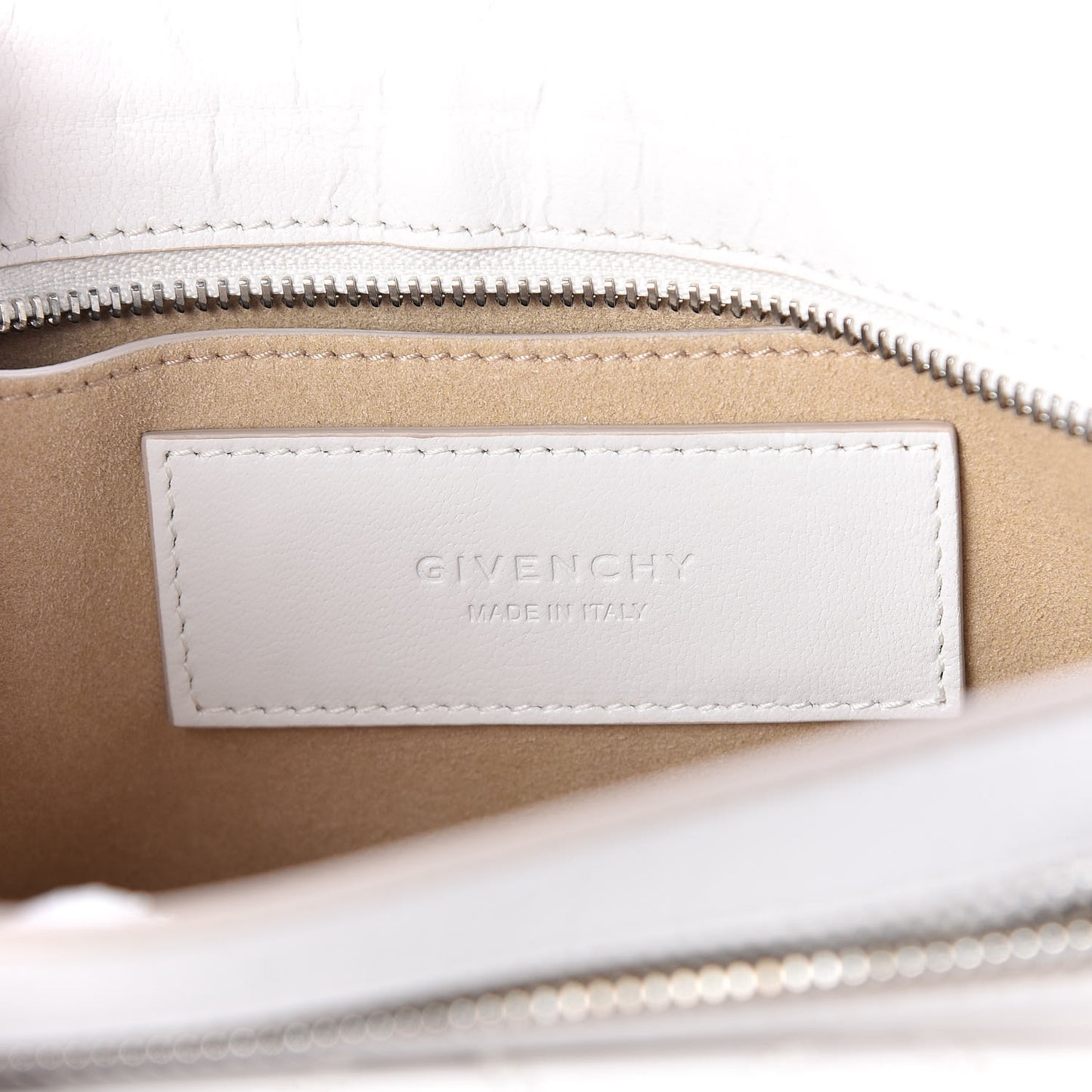 Goatskin Quilted Pocket Crossbody Off White