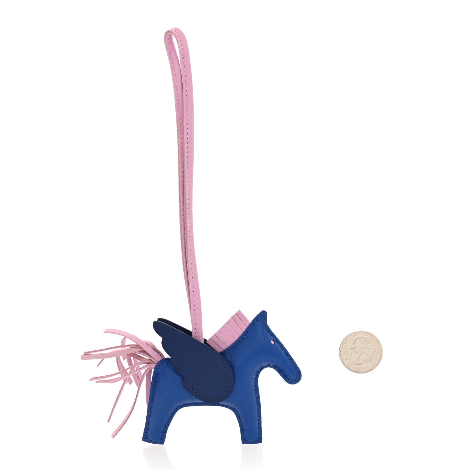 Hermes Milo Lambskin Grigri Rodeo Pegase Horse Bag Charm PM PM Bleu France Mauve Sylvestre Bleu Saphir 2 of 5