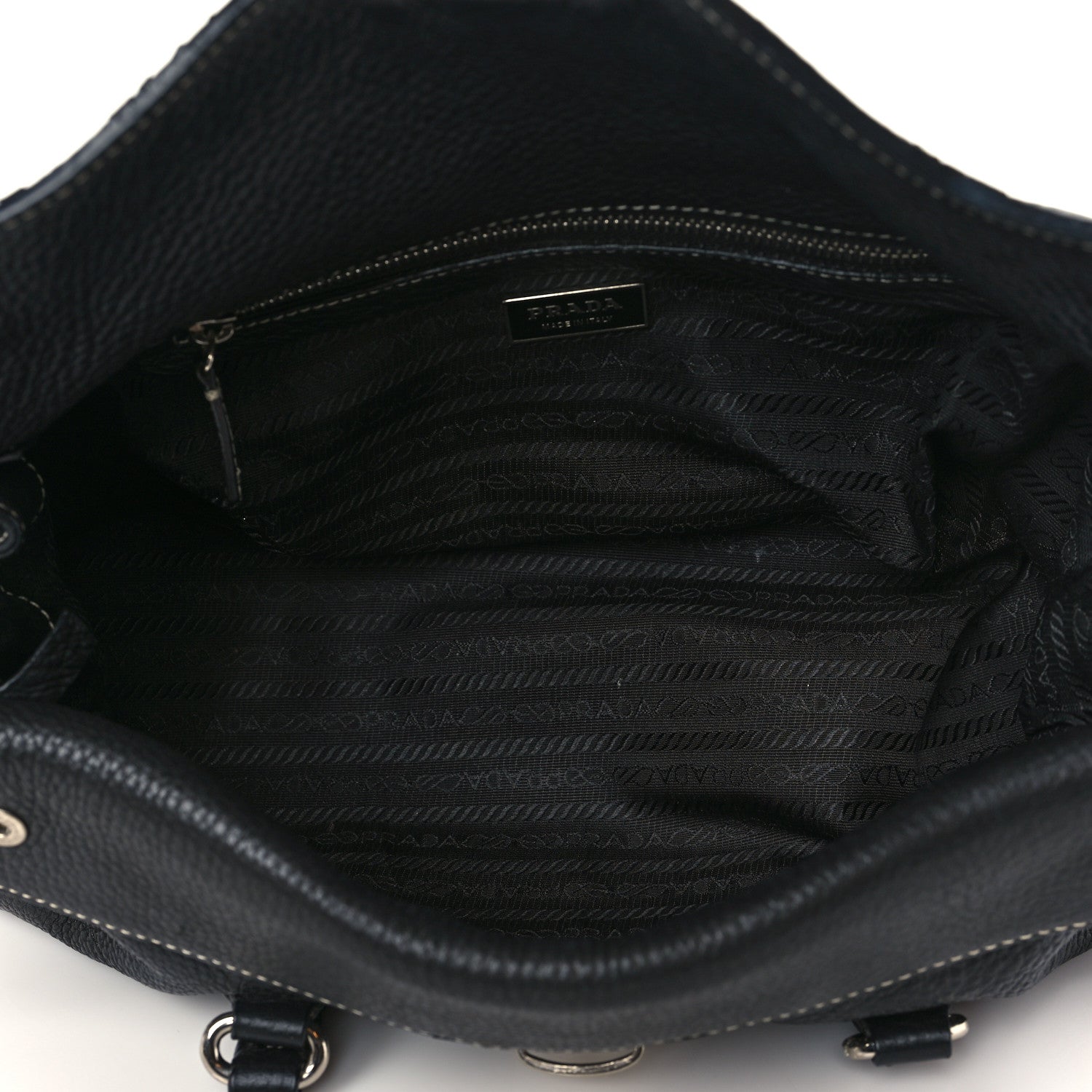 Prada Vitello Daino Shoulder Bag Black 4 of 7