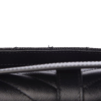 Saint Laurent Grain De Poudre Textured Mixed Matelasse Large Triquilt Monogram Satchel Black 14 of 14